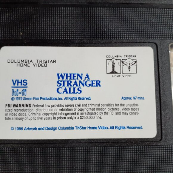 When A Stranger Calls 1979 VHS  Columbia Tristar Home Video Carol Kane Horror - Picture 6 of 6